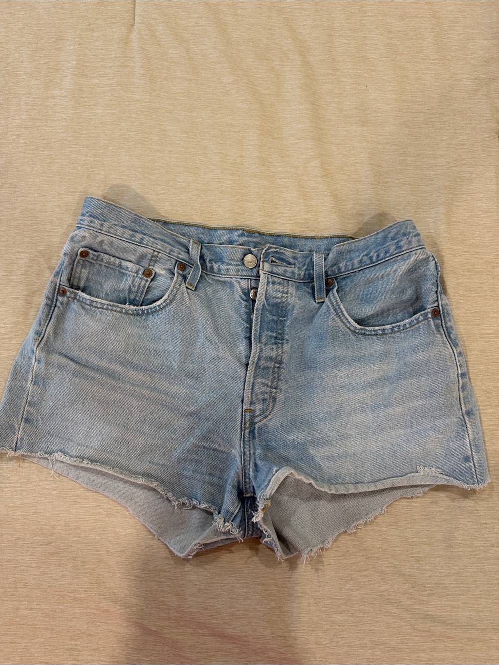 Light Wash Denim Cutoff Shorts